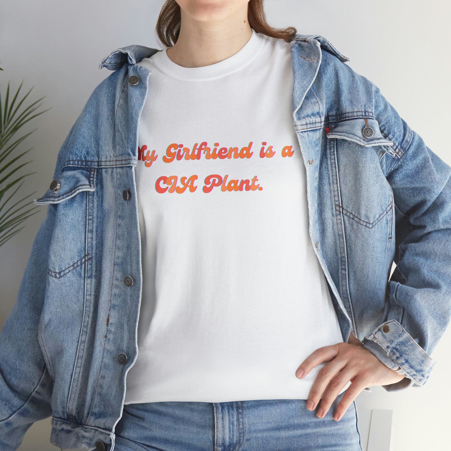 Groovy 'My Girlfriend is a CIA Plant' Unisex Heavy Cotton Tee