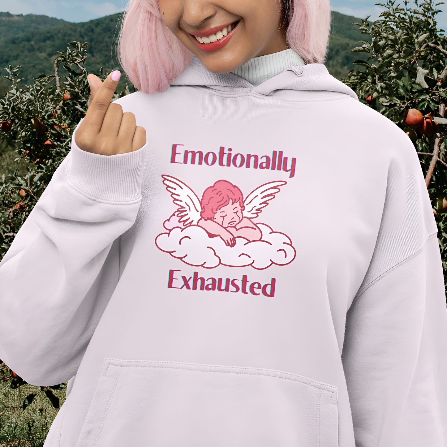 Emotionally Exhausted Cherub Hoodie - Cry Baby Collection