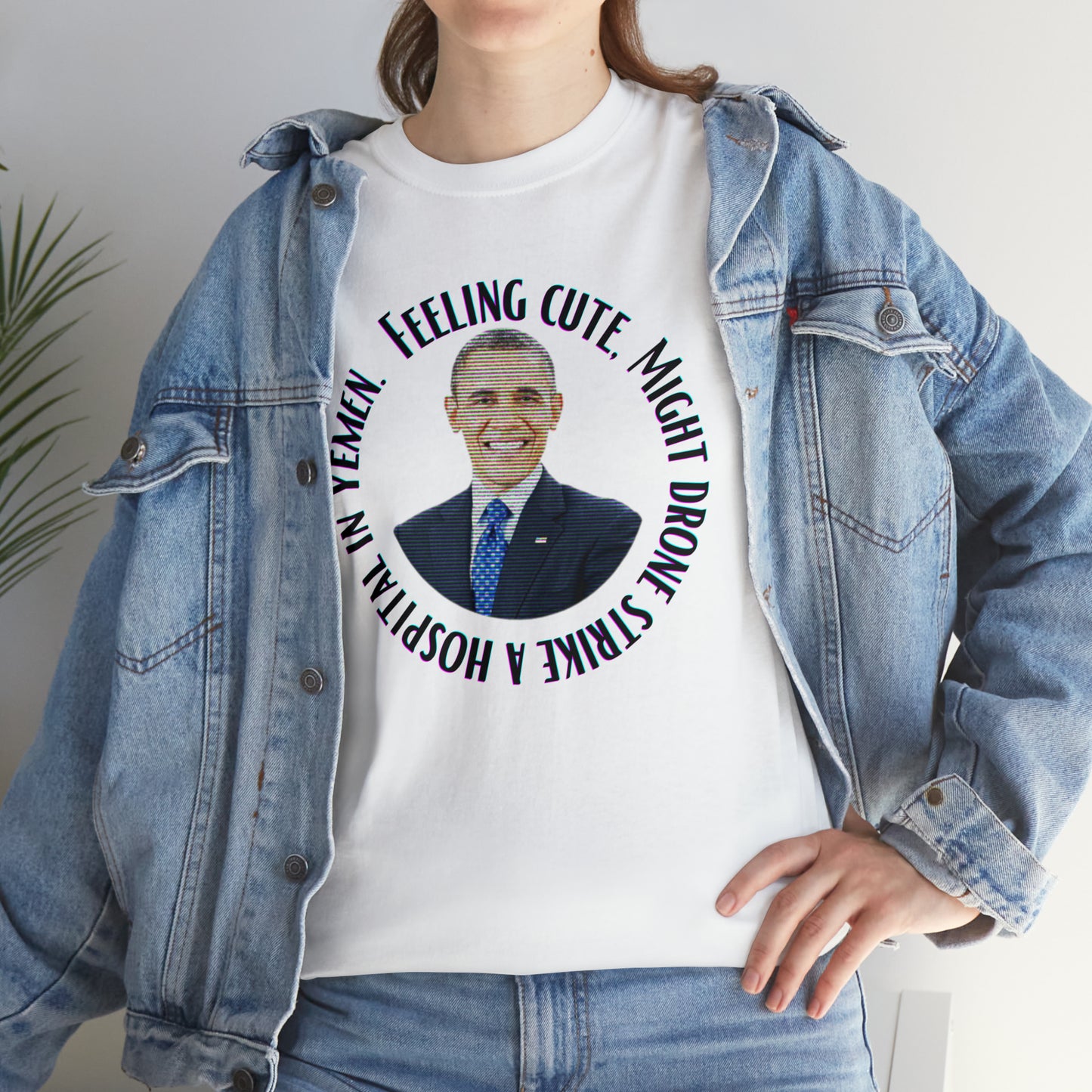 Glitched "Obama Drone Strike" Unisex Heavy Cotton Tee