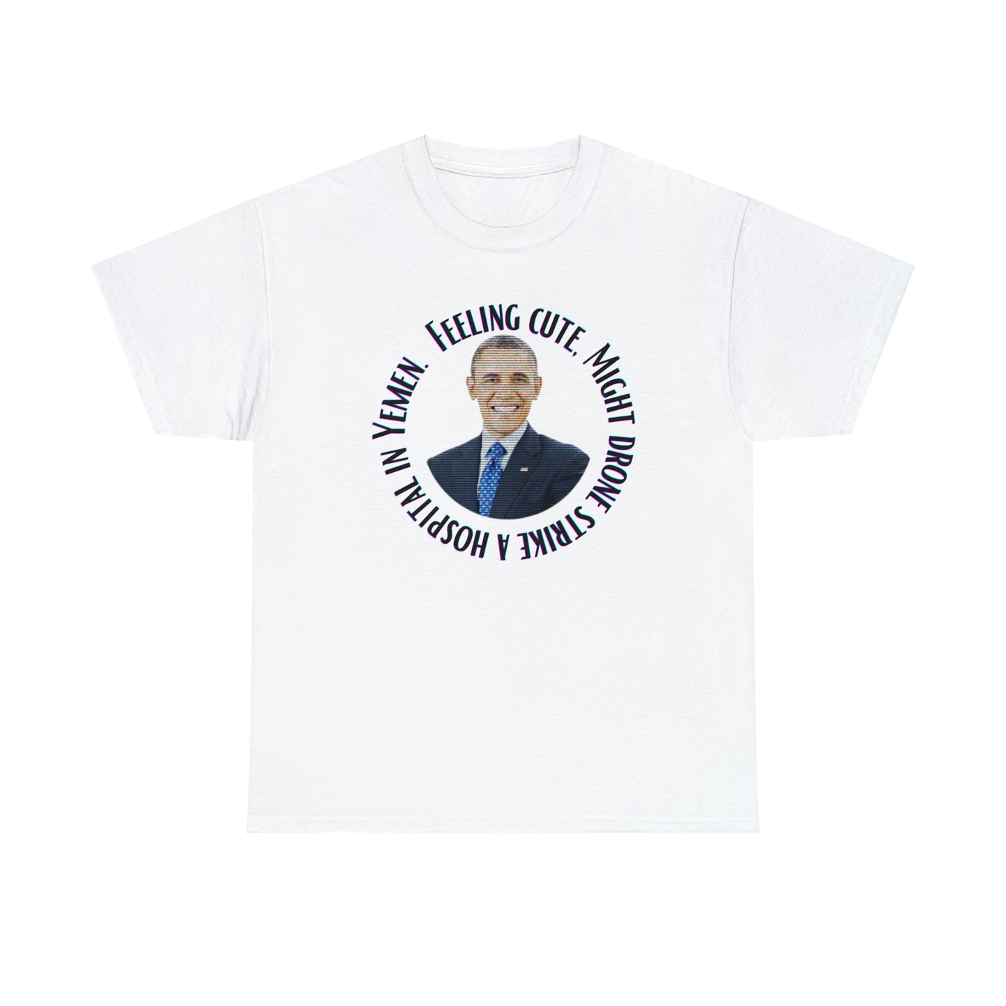 Glitched "Obama Drone Strike" Unisex Heavy Cotton Tee